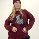 maglione girocollo in viscosa zebra